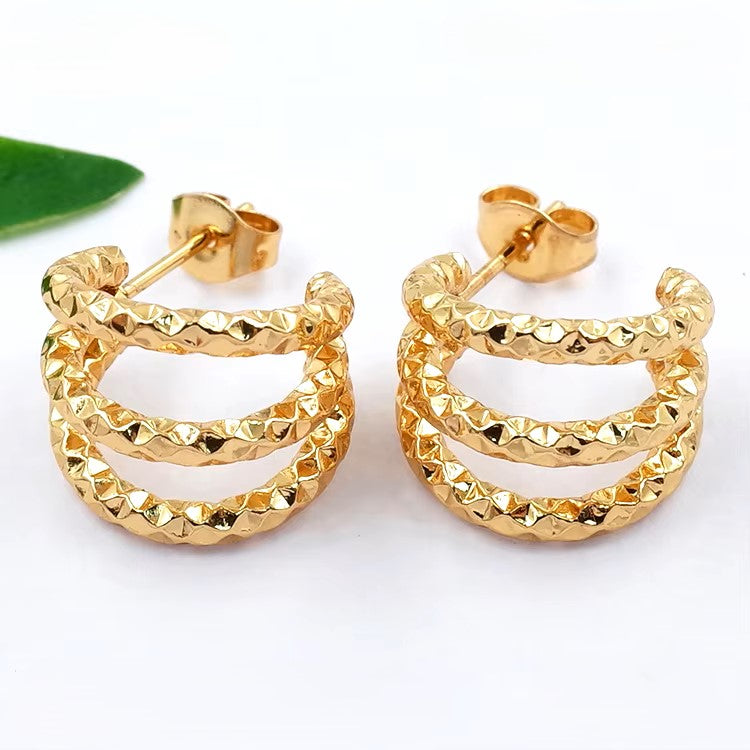 Arch Stud Earrings 18ct Gold Plated - MAJO LONDON 