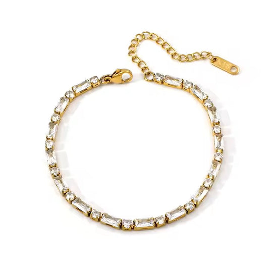 Luxury Tennis Bracelet White 18ct Gold Plated - MAJO LONDON  MAJO LONDON 