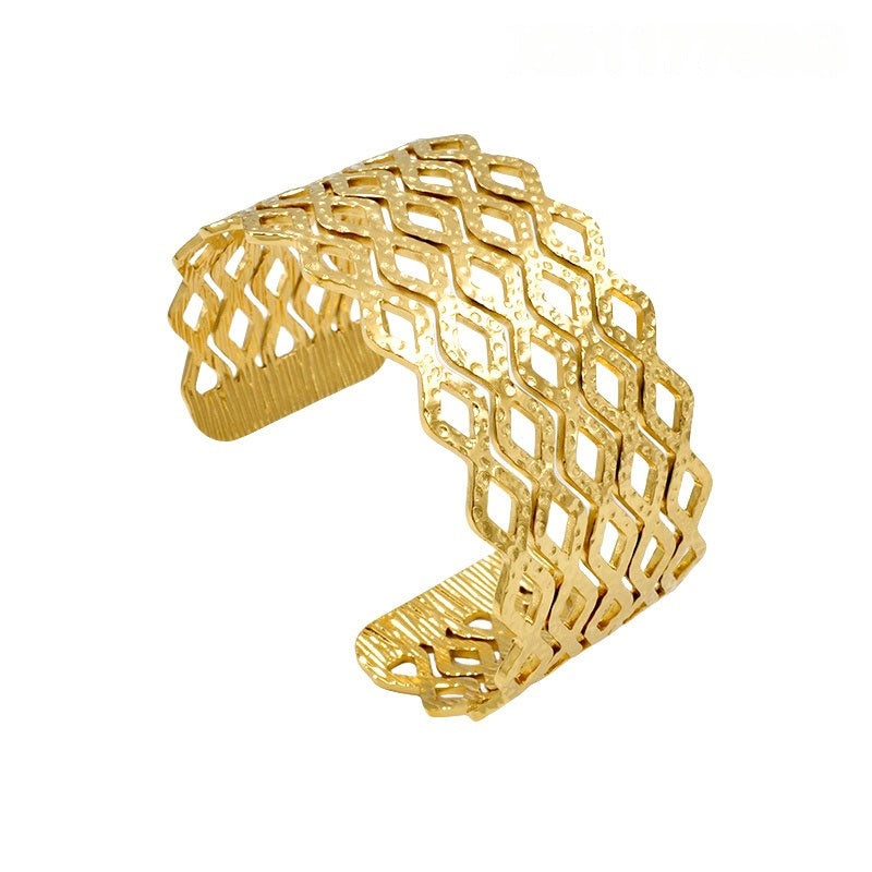 Diamonds Bangle Bracelet 18ct Gold Plated - MAJO LONDON 